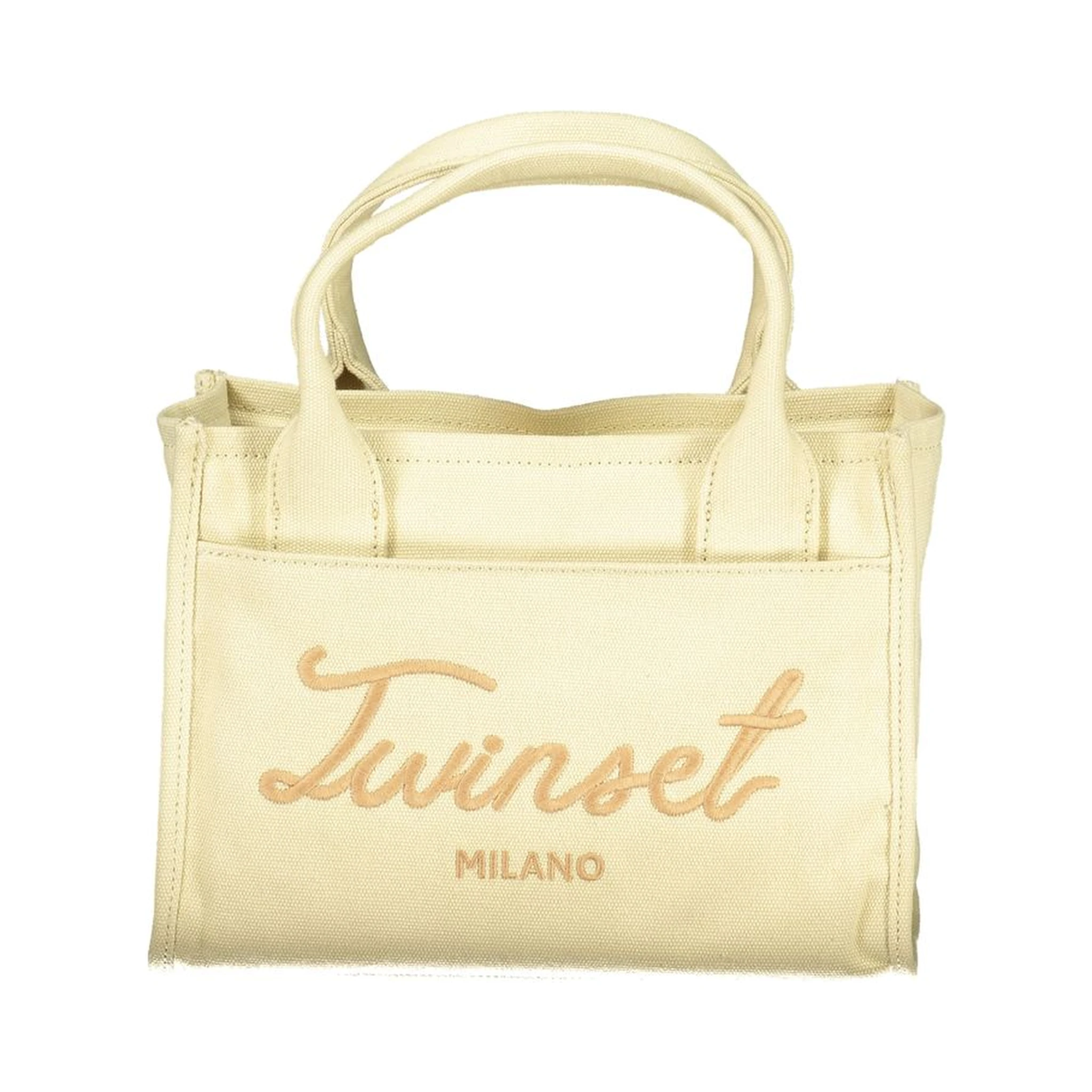 Beige Cotton Women Handbag