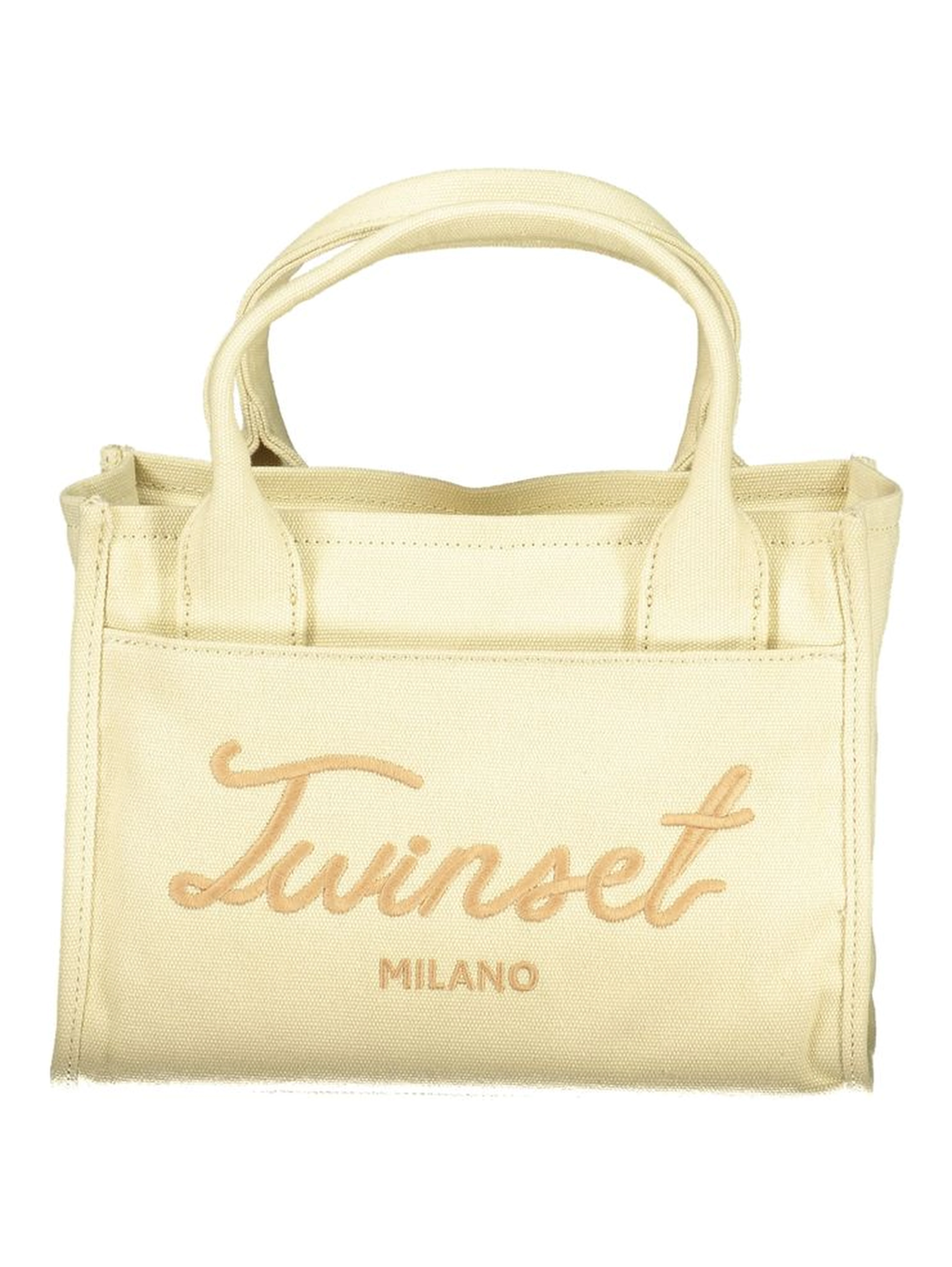 Beige Cotton Women Handbag