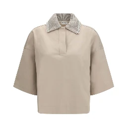 Beige Cotton Polo Shirt