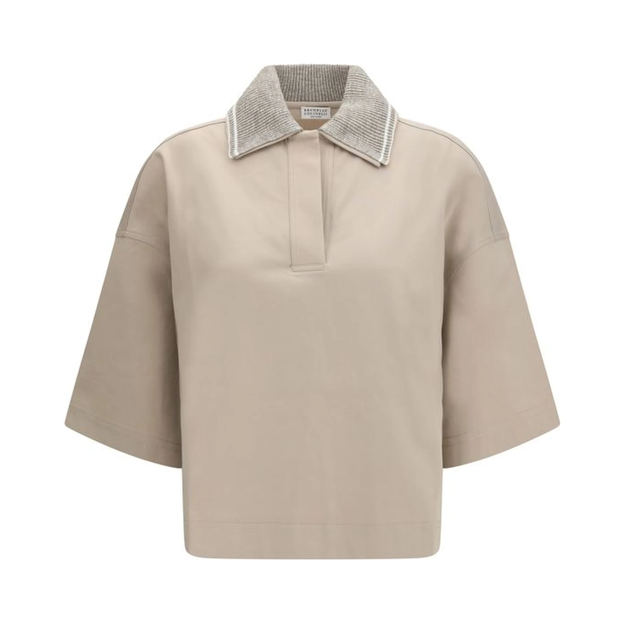 Beige Cotton Polo Shirt