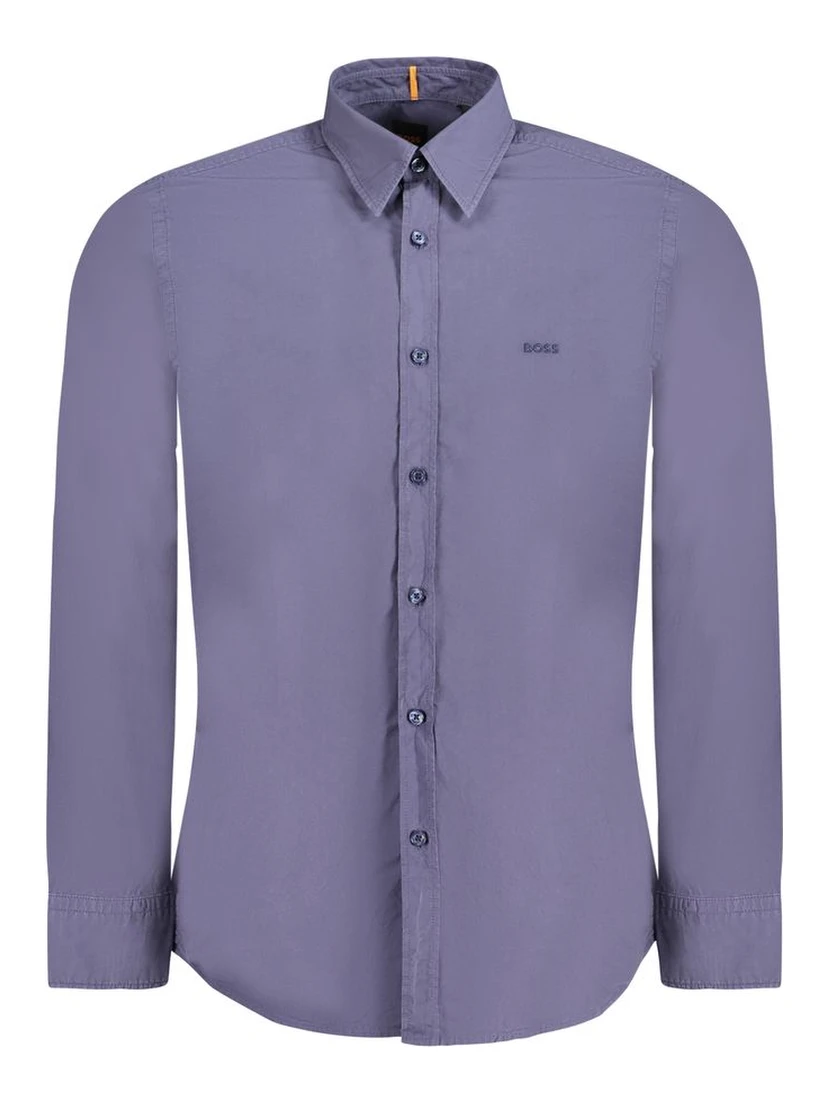 Blue Cotton Men Shirt