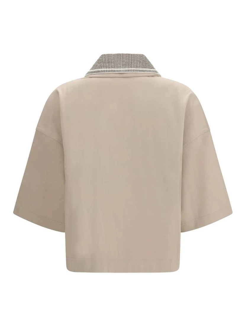 Beige Cotton Polo Shirt