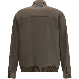 Bicolor Wool Full-Length Jacket