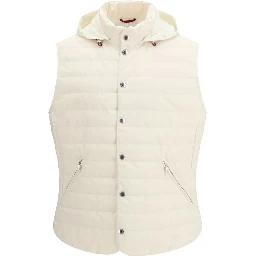 Beige Polyester Sleveless Jacket