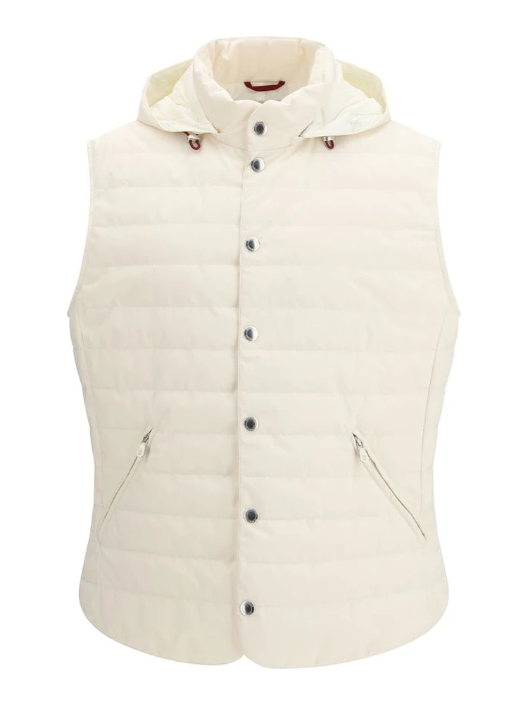 Beige Polyester Sleveless Jacket