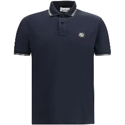 Blue Cotton Polo Shirt