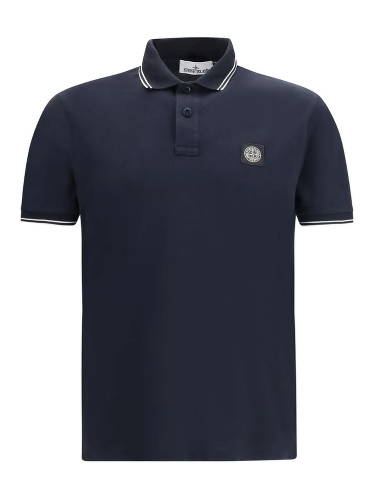 Blue Cotton Polo Shirt