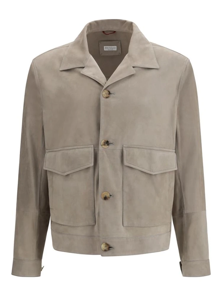 Bicolor Calf Leather Bos Taurus Coat