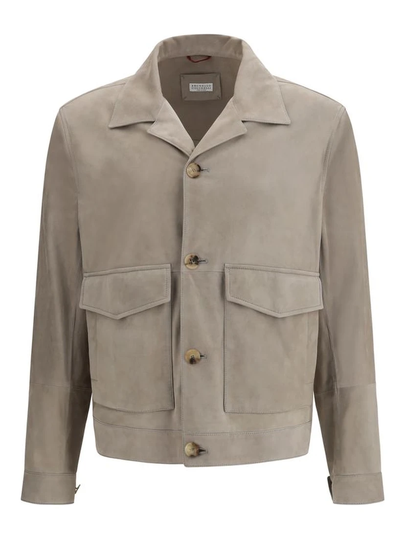 Bicolor Calf Leather Bos Taurus Coat