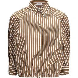 Brown Cotton Pattern Shirt