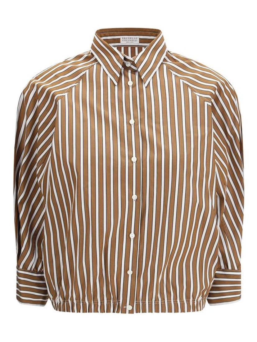 Brown Cotton Pattern Shirt