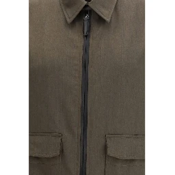 Bicolor Wool Full-Length Jacket