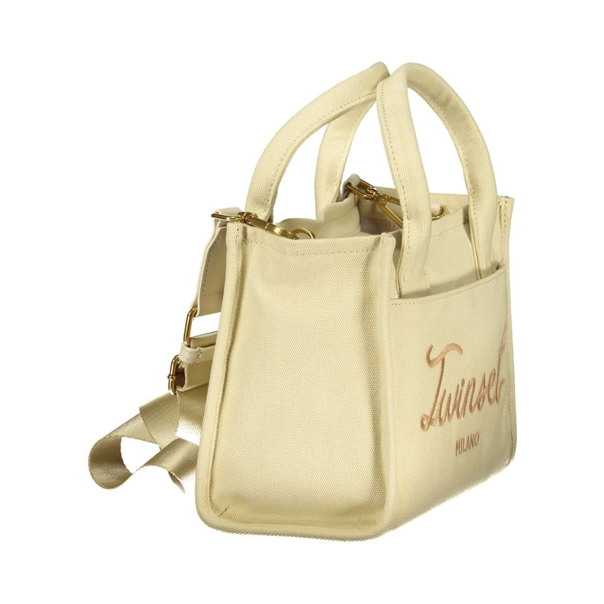 Beige Cotton Women Handbag