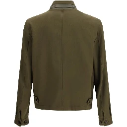 Bicolor Fleece Wool Full-Length Jacket