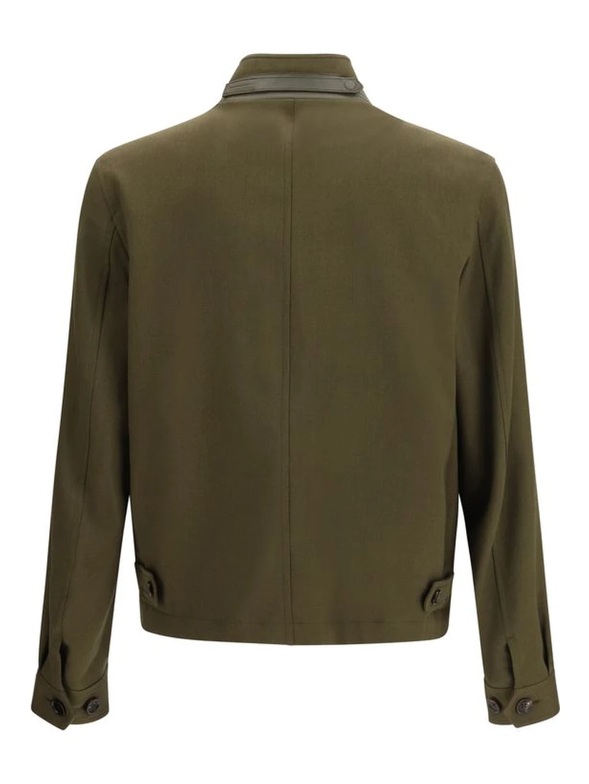 Bicolor Fleece Wool Full-Length Jacket