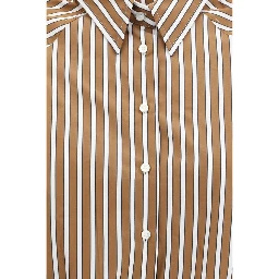 Brown Cotton Pattern Shirt