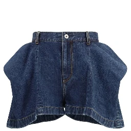 Blue Cotton Bermuda Shorts