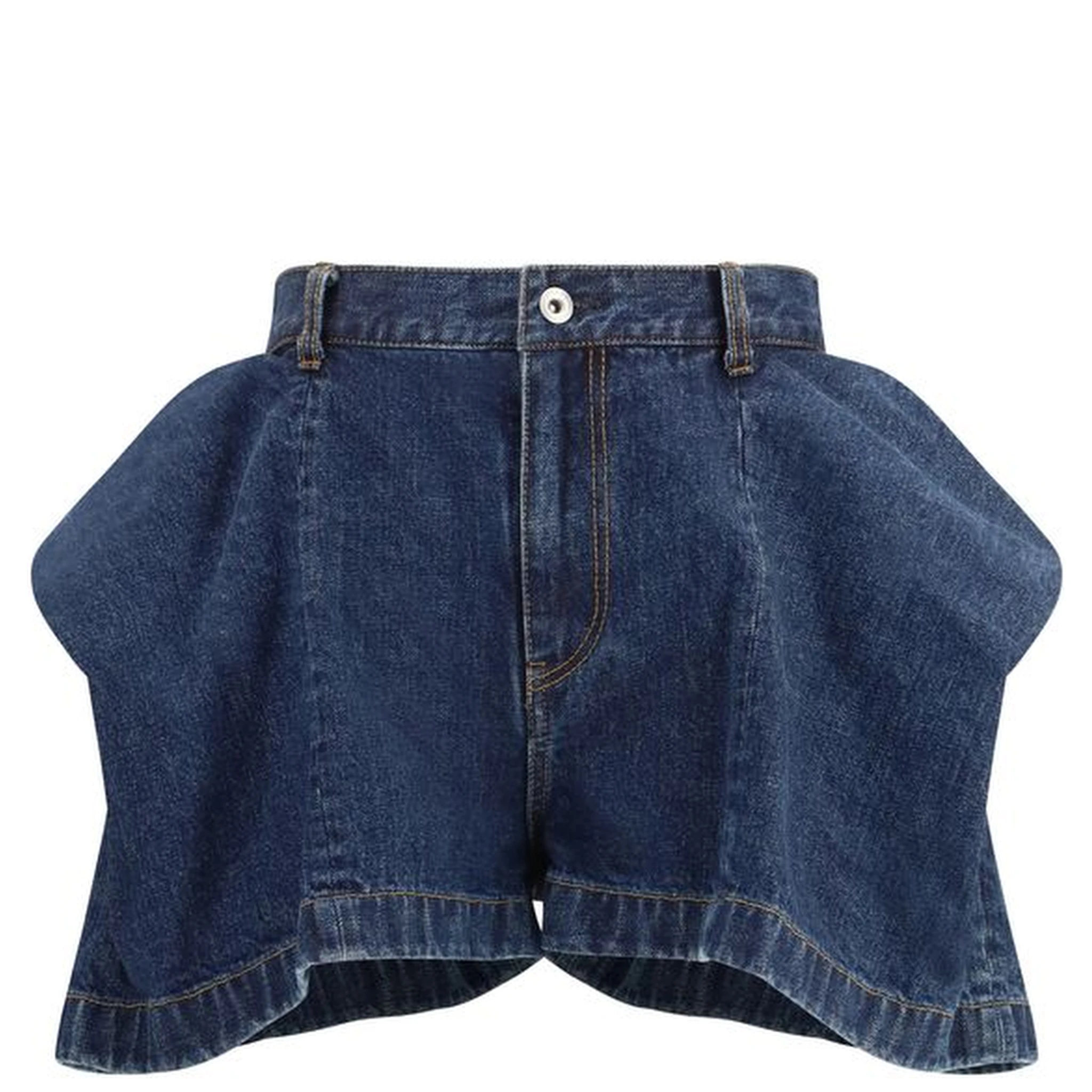 Blue Cotton Bermuda Shorts