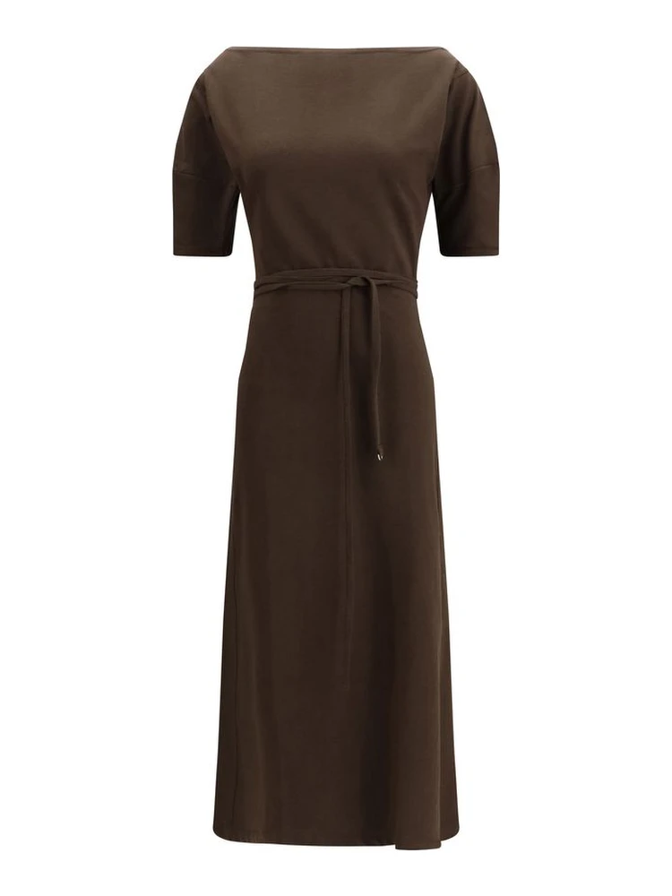 Brown Cotton Casual Dress