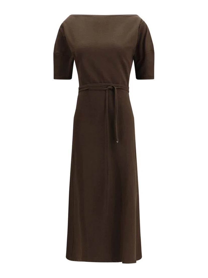 Brown Cotton Casual Dress