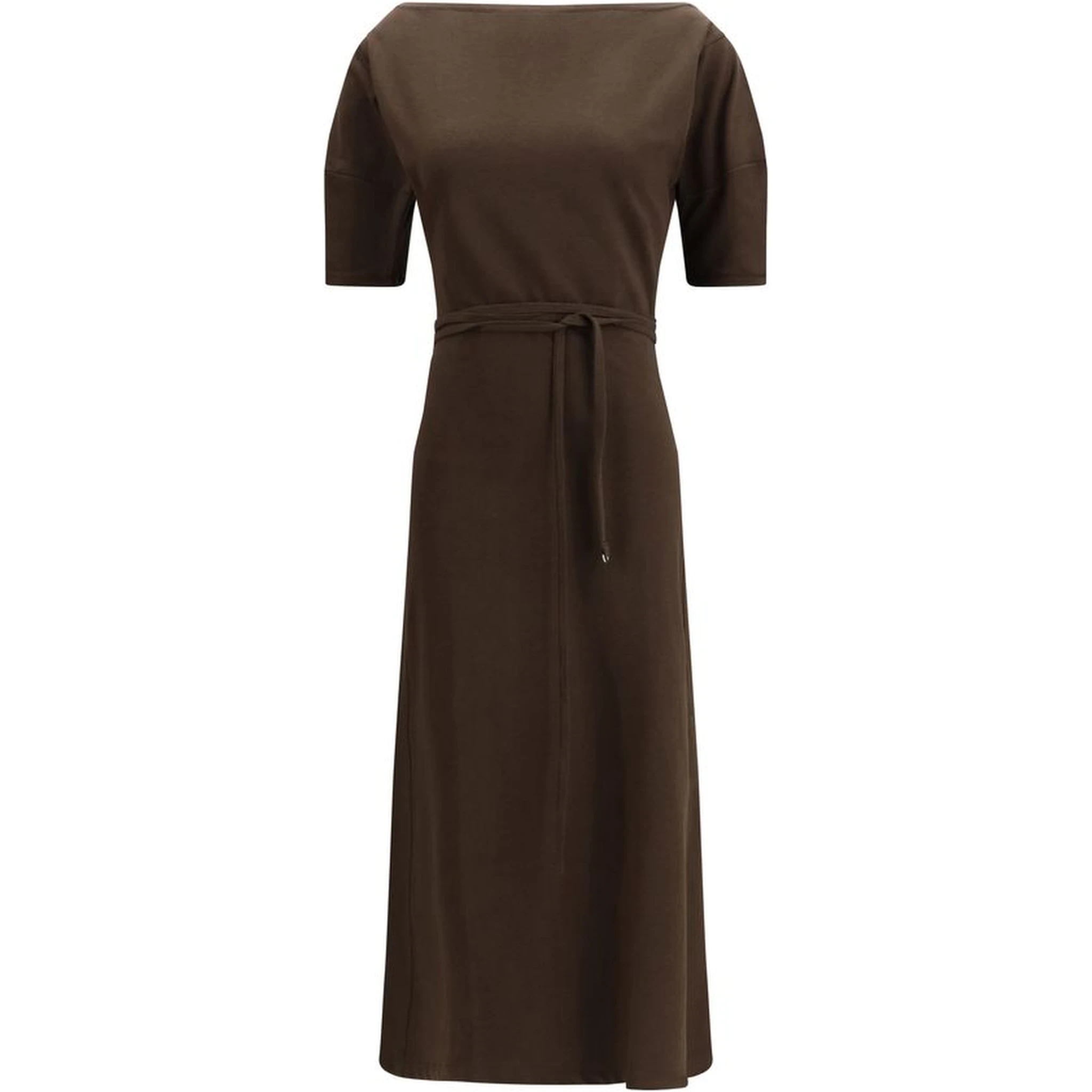 Brown Cotton Casual Dress