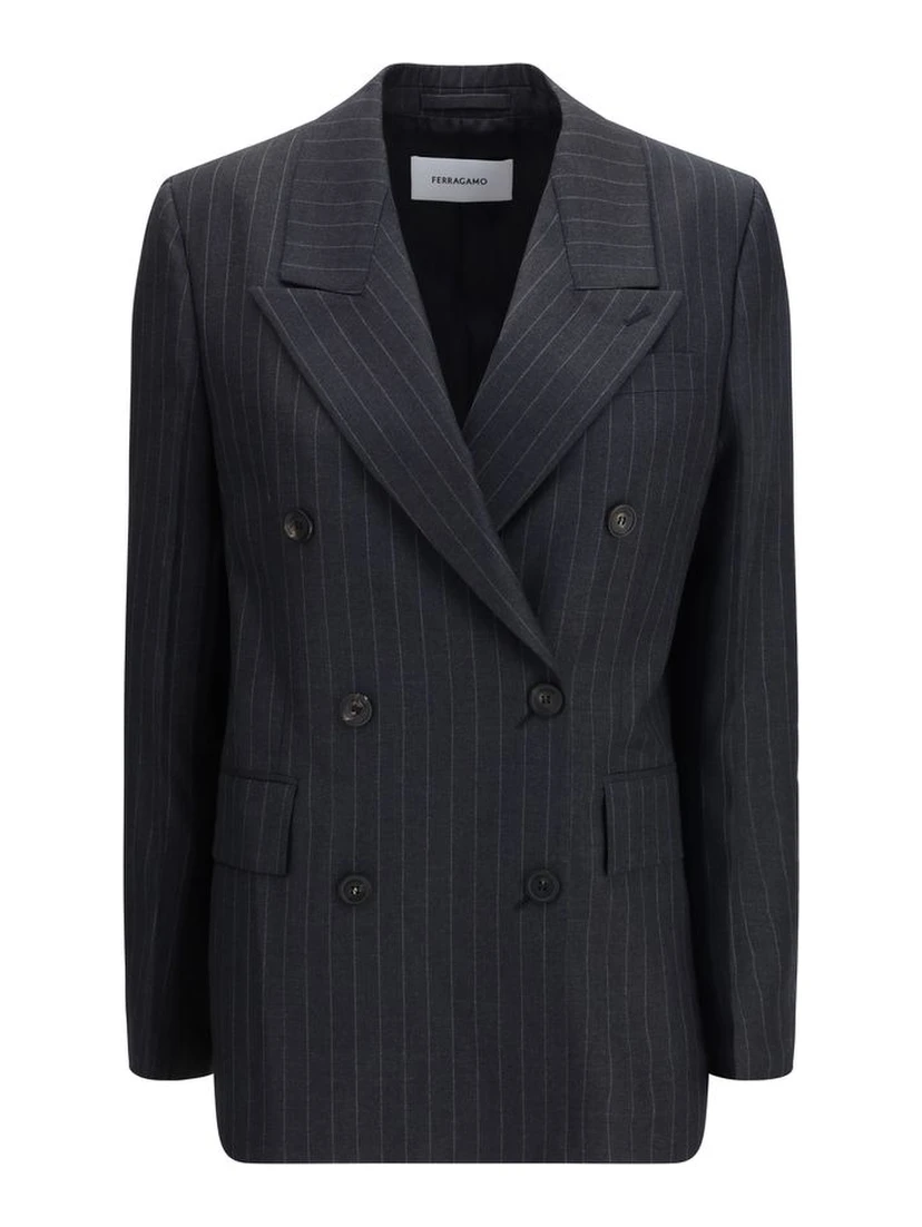 Gray Fleece Wool Blazer