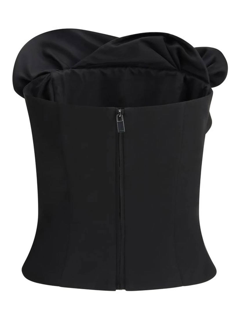Black Fleece Wool Top