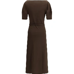 Brown Cotton Casual Dress