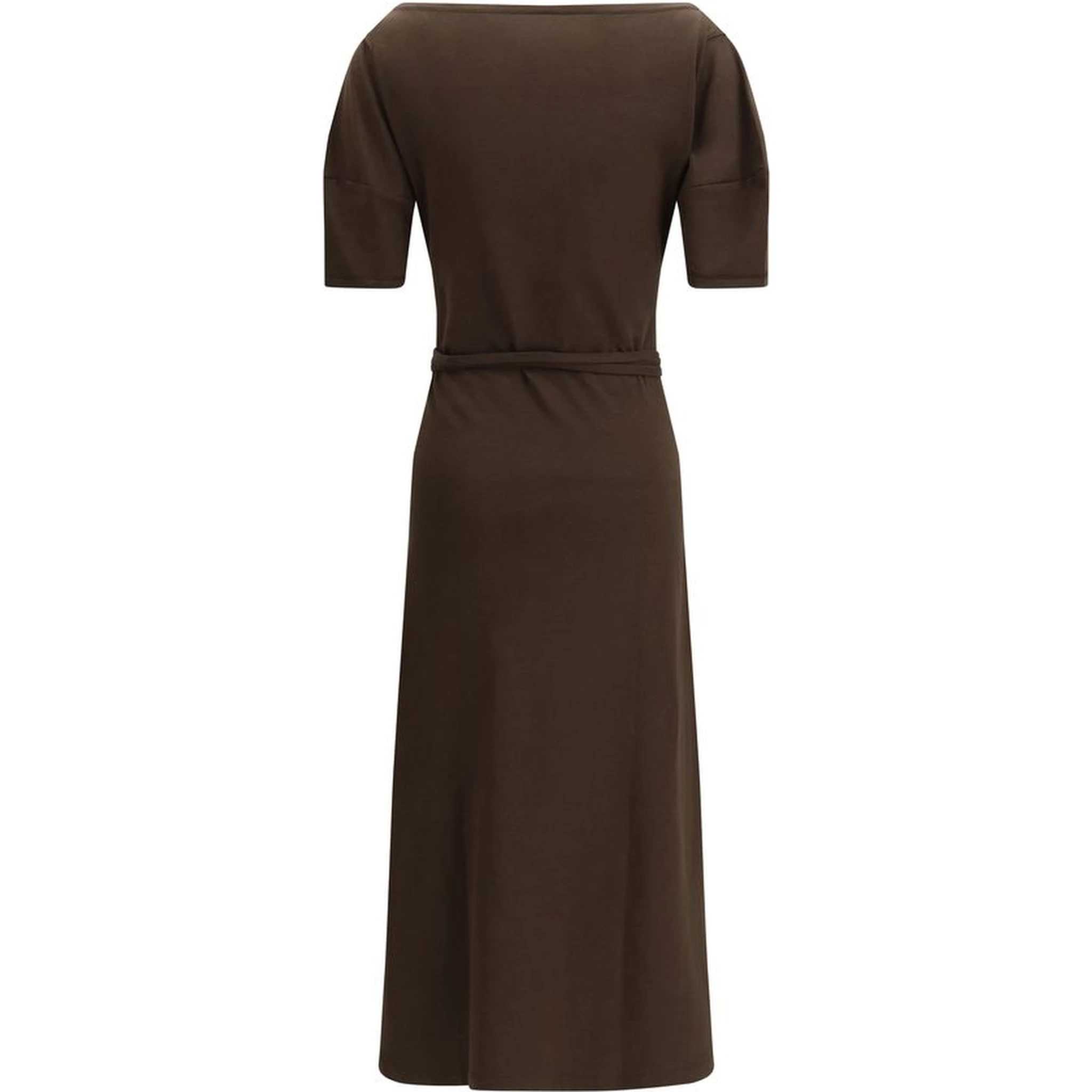 Brown Cotton Casual Dress