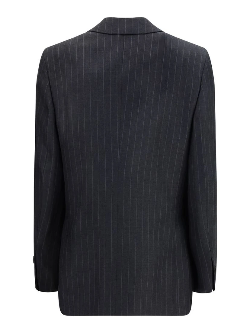 Gray Fleece Wool Blazer