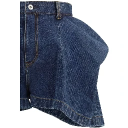 Blue Cotton Bermuda Shorts