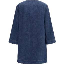 Blue Cotton Casual Dress