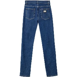Blue Cotton Skinny Jeans