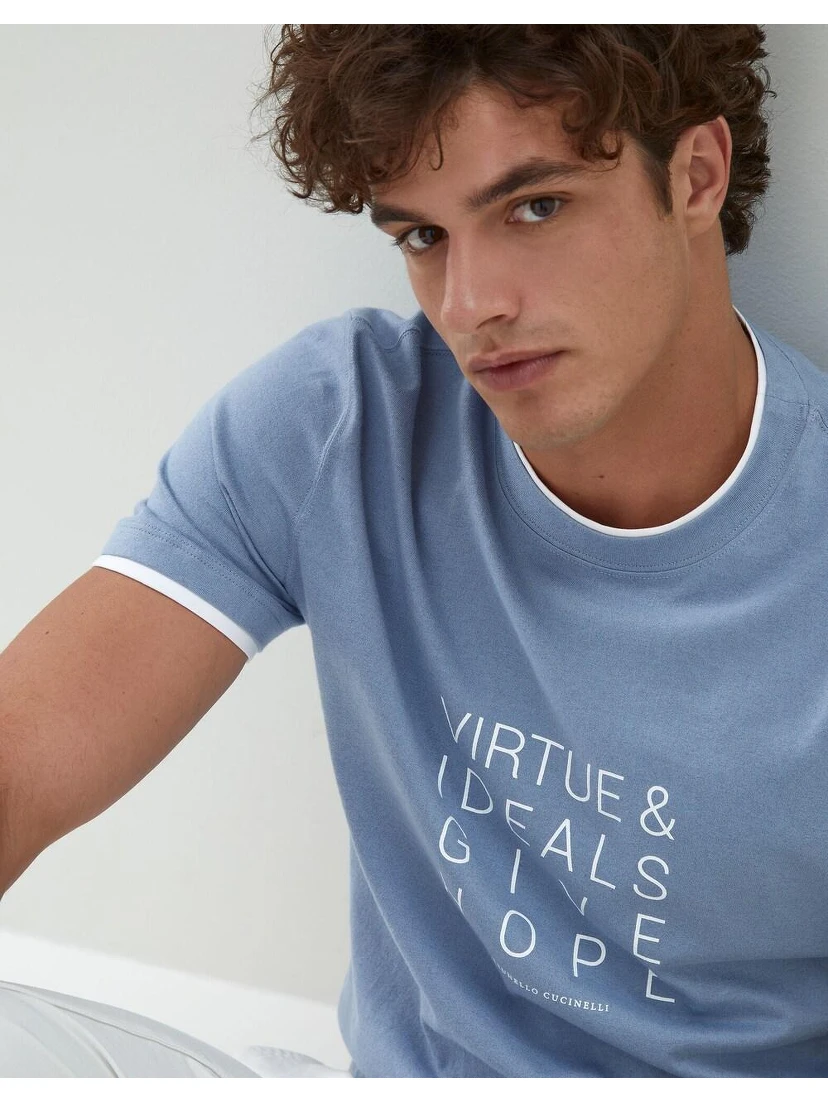 Bicolor Cotton T-Shirt