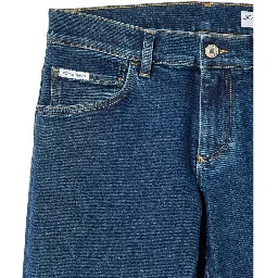 Blue Cotton Skinny Jeans