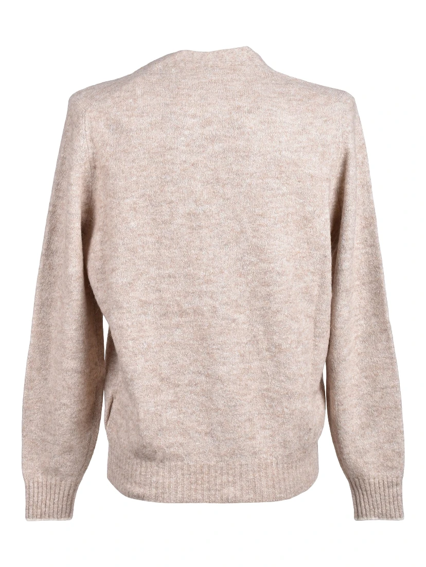 Beige Leather Cardigan