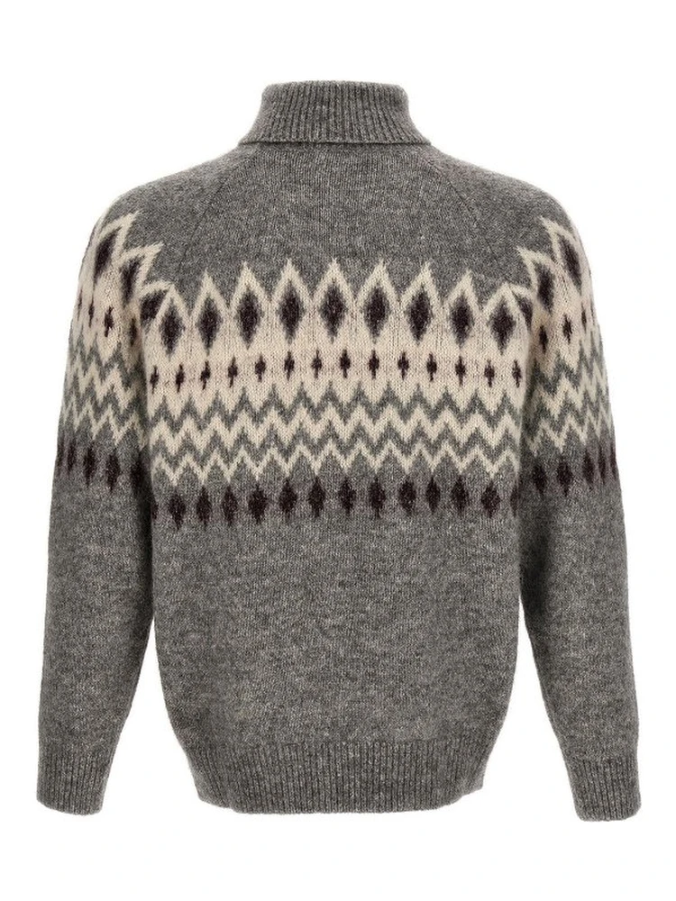 Gray Leather Sweatshirt