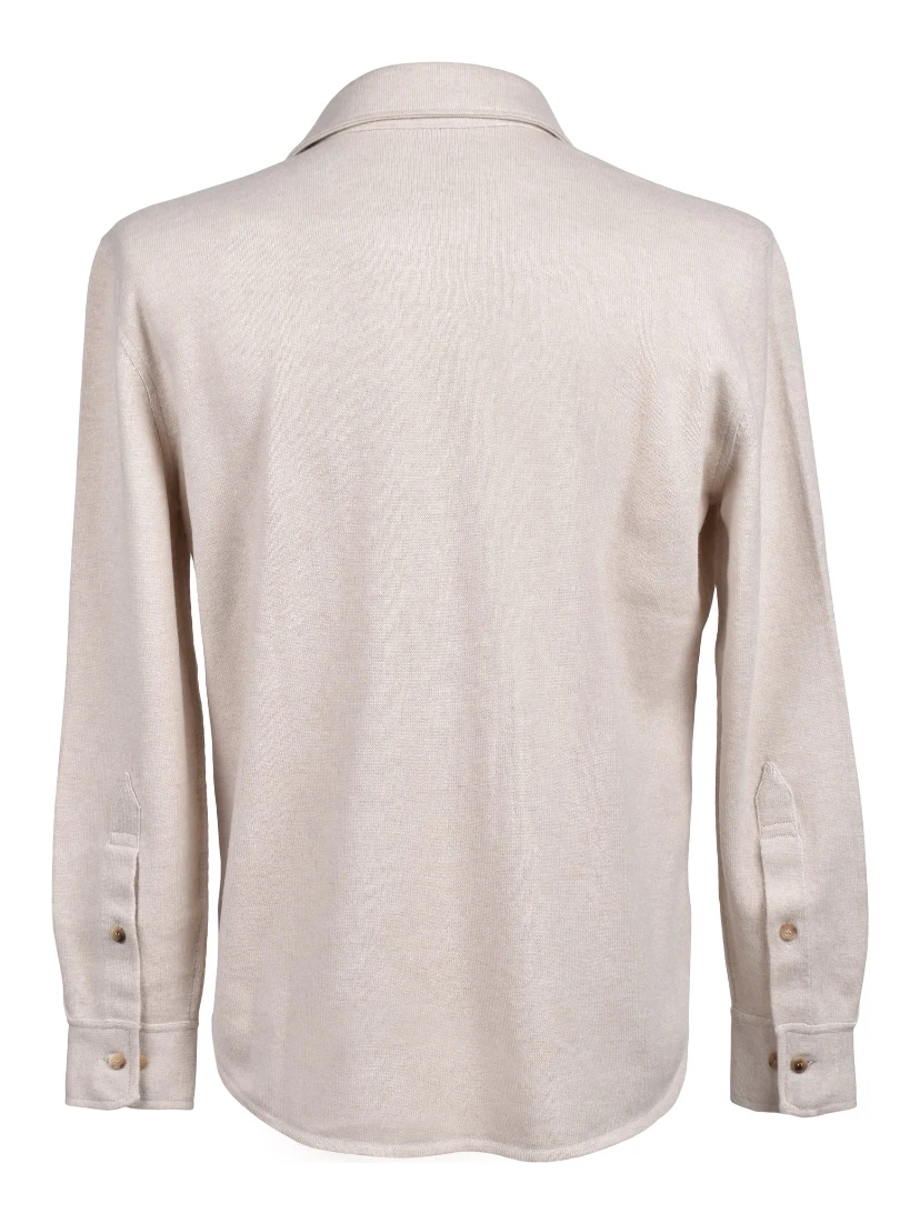 Beige Wool Dress Shirt