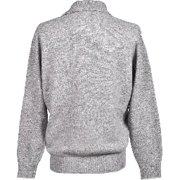 Gray Leather Sweatshirt