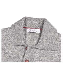 Gray Leather Sweatshirt