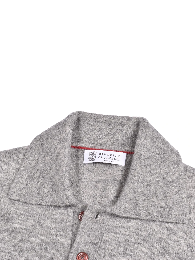 Gray Leather Sweatshirt