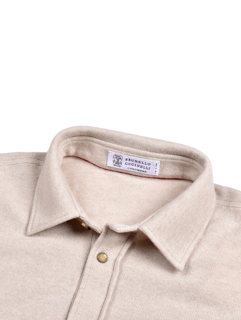Beige Wool Dress Shirt