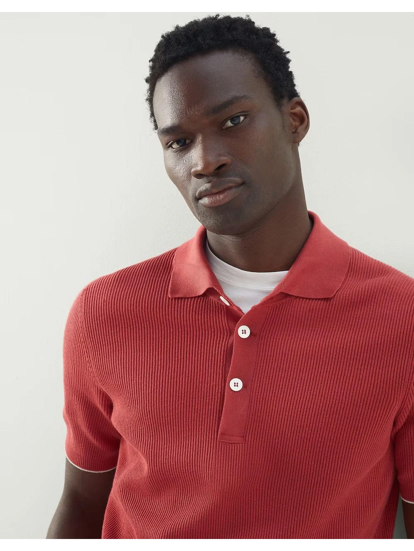 Beige Cotton Polo Shirt