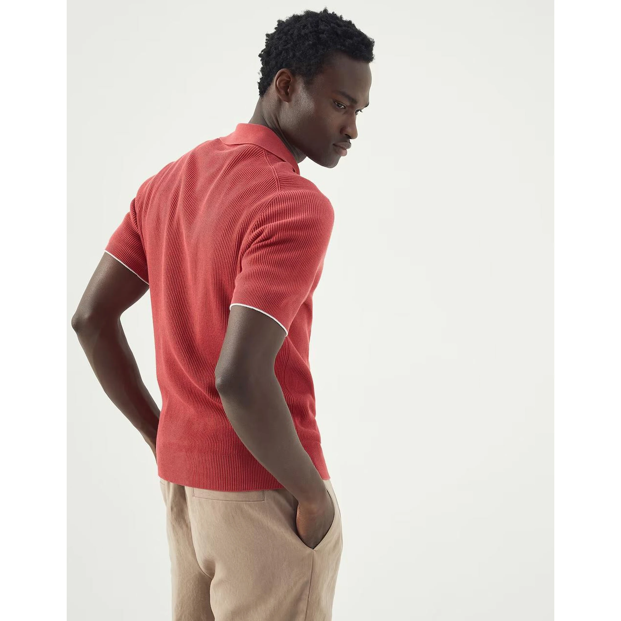 Beige Cotton Polo Shirt
