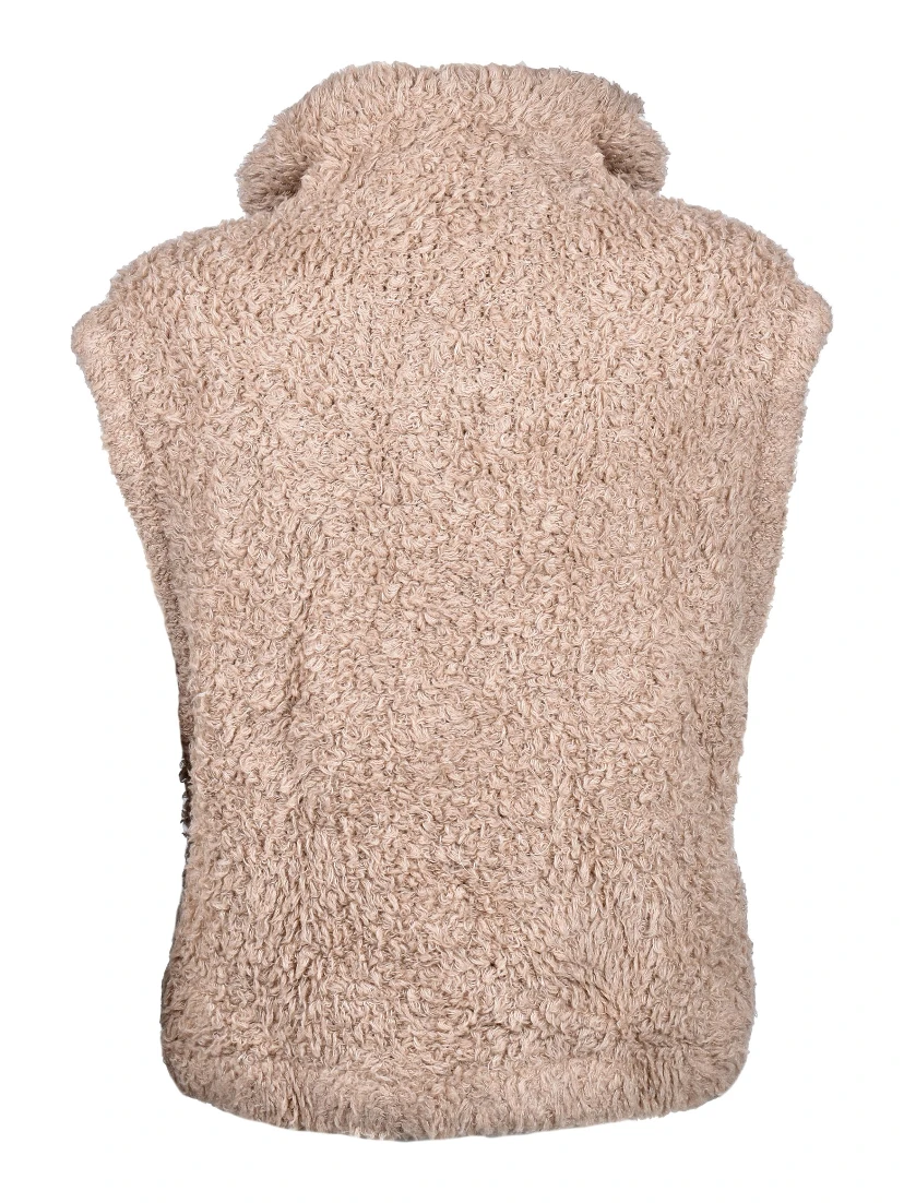Brown Cashmere Sleeveles Sweater