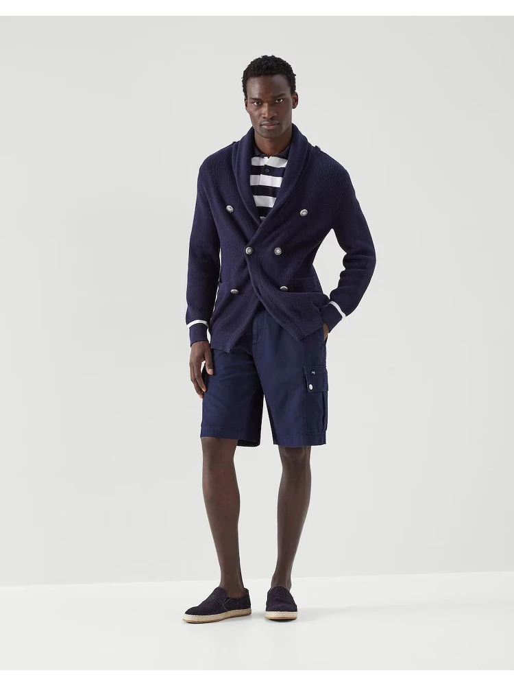 Navy Blue Cotton Cardigan