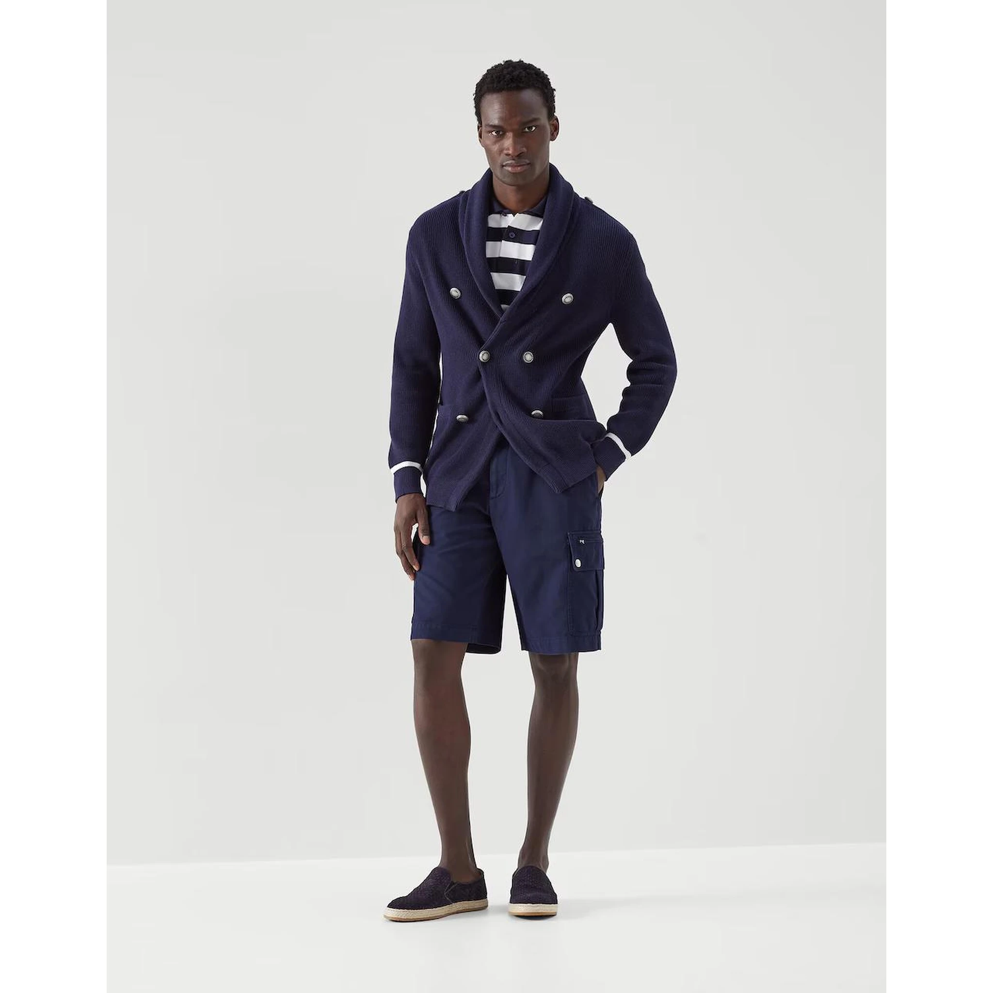 Navy Blue Cotton Cardigan