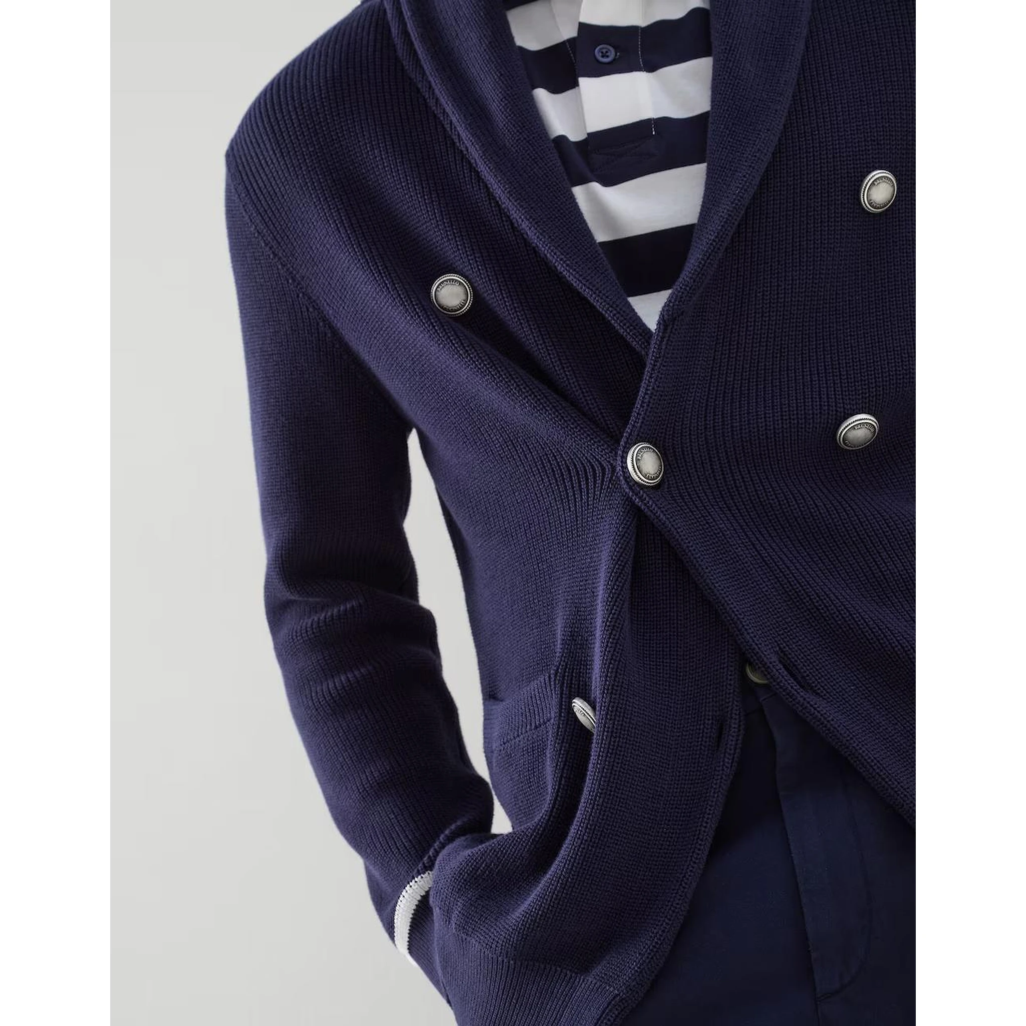 Navy Blue Cotton Cardigan