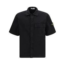 Black Cotton Shortsleeve Shirt