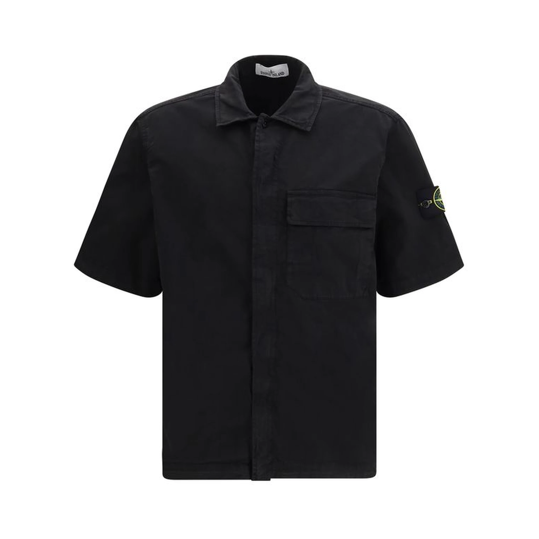 Black Cotton Shortsleeve Shirt